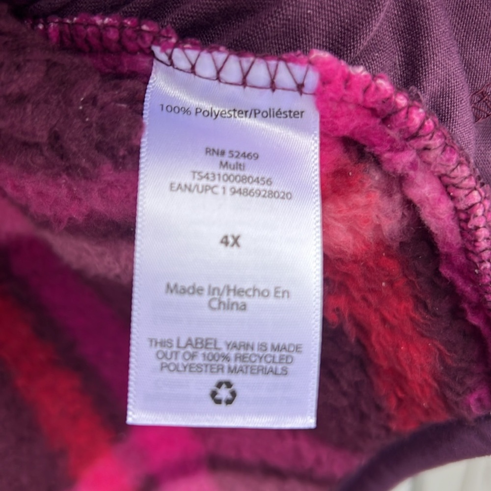 Terra & Sky Quarter Zip Faux Sherpa Pullover ~ Women’s 4X - Picture 4 of 6